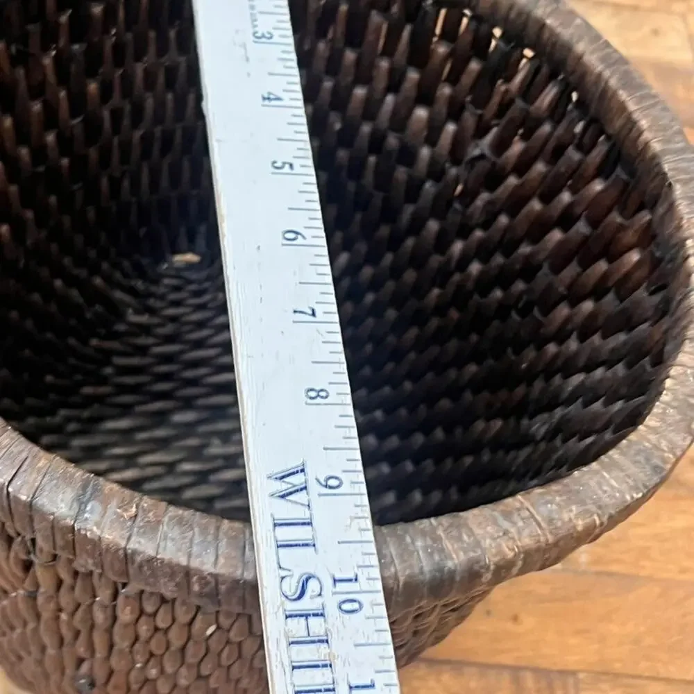 Decorative Hand-woven Rattan Storage Basket 10.5